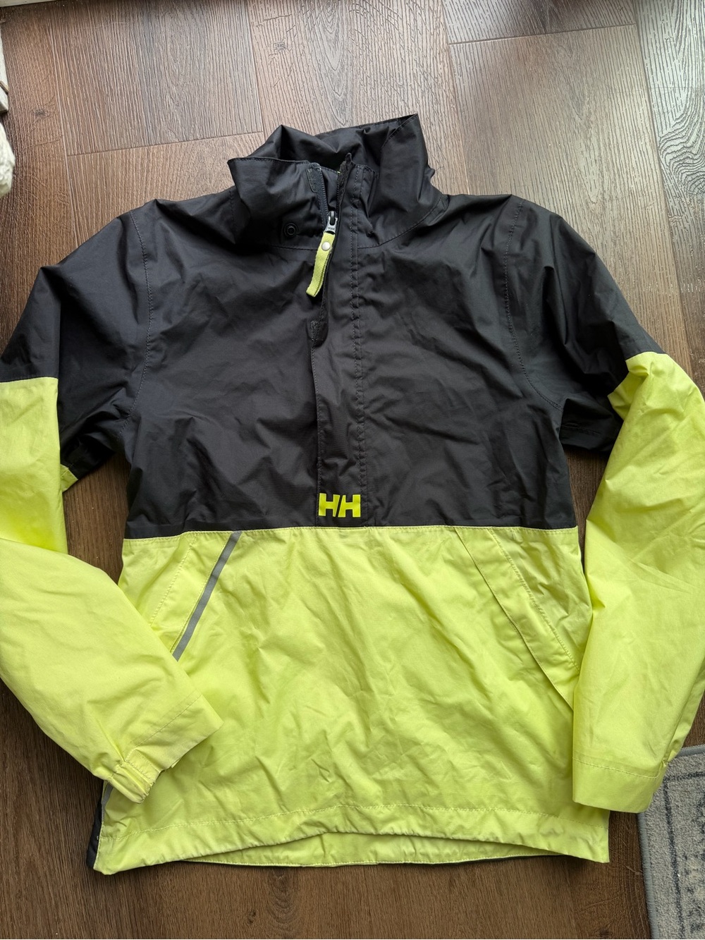 Helly Hansen Black and Neon Yellow Lined Jacket